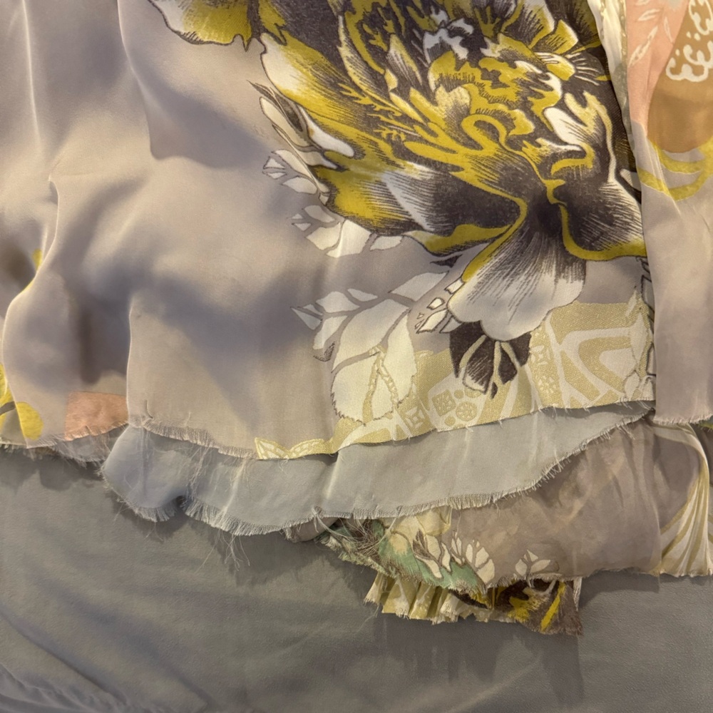 ROBERTO CAVALLI GRAY & FLORAL PEONT GOWN SIZE 38, STUNNING BALLGOWN - Picture 13 of 17